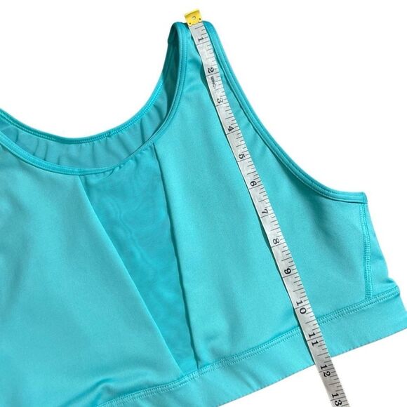 Victoria's Secret VSX High Neck Mesh Yoga Sports Bra Teal Size Medium - Picture 9 of 9